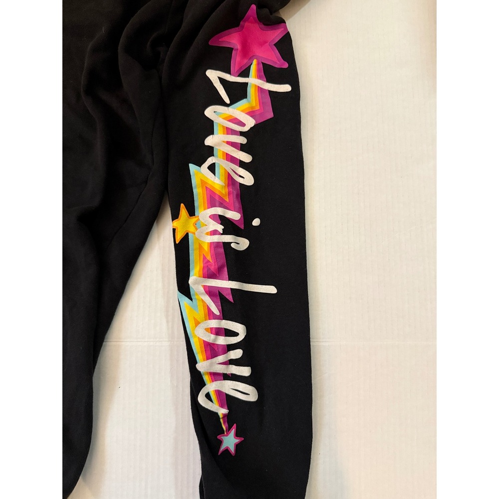 Pride by Jojo Siwa Womens XL Black Love is Love Rainbow Graphic Joggers Pants - Picture 2 of 3